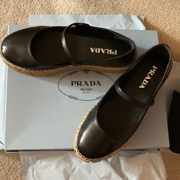 COPY - NEW Prada Black Mary Janes size 7.5 - Picture 1 of 7